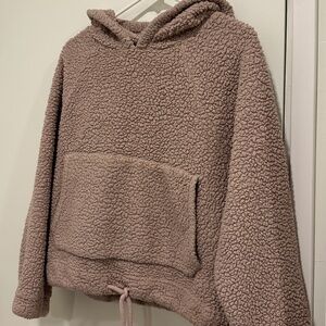 American Eagle Pink Sherpa Fleece Hoodie